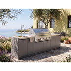 Whistler 104-Inch 5-Burner Gas Grill Island with Infrared Rear Burner, Sink, and Rotisserie Kit