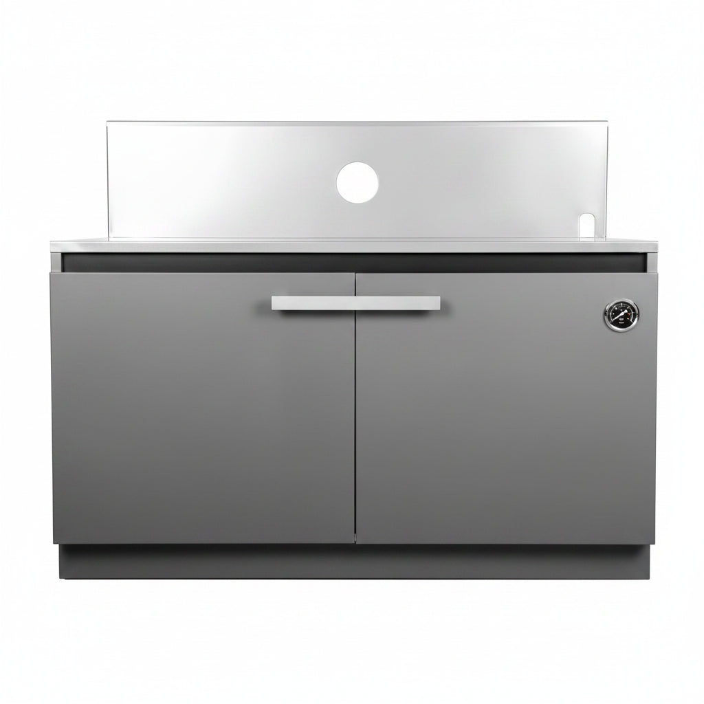 Whistler 141-Inch 5-Burner Gas Grill Island with Infrared Rear Burner, Refrigerator, Sink, Double Side Burner, and Rotisserie Kit - Black Stainless