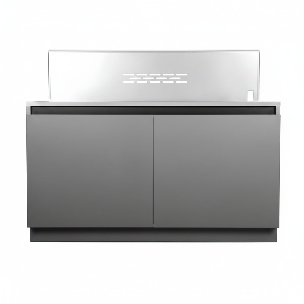 Whistler 110-Inch 5-Burner Gas Grill Island with Infrared Rear Burner, Refrigerator, and Rotisserie Kit - Black Stainless