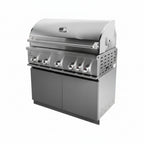 Whistler 42-Inch 5-Burner Gas Grill on Stainless Steel Cabinet with Rear Infrared Burner, Grill Lights, Rotisserie Kit & Cover