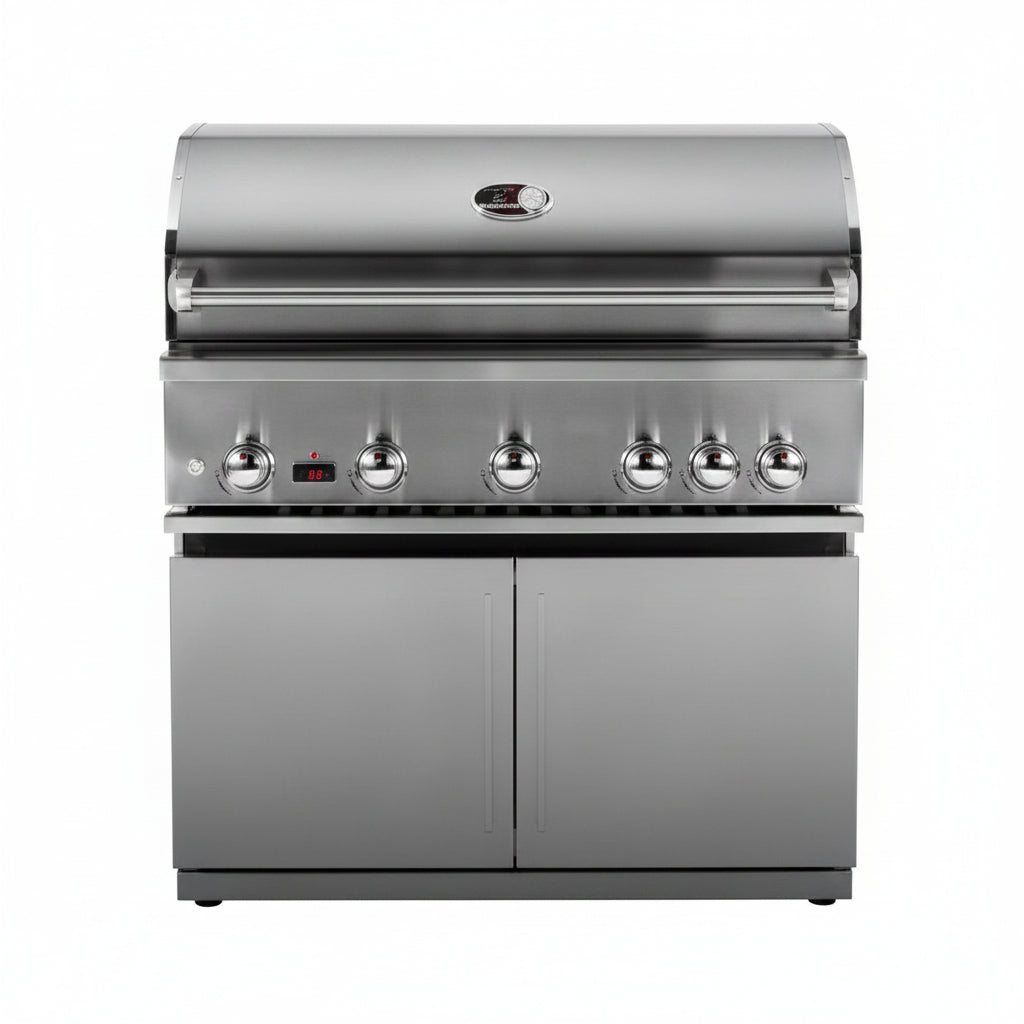 Whistler 104-Inch 5-Burner Gas Grill Island with Infrared Rear Burner, Sink, Double Side Burner, and Rotisserie Kit