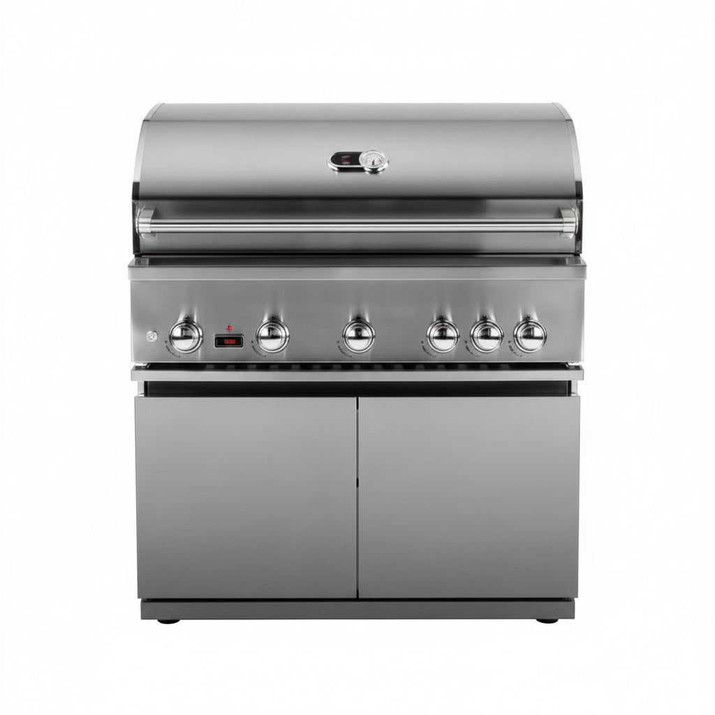 Whistler 110-Inch 5-Burner Gas Grill Island with Infrared Rear Burner and Refrigerator