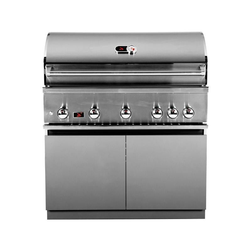 Whistler 42-Inch 5-Burner Gas Grill on Stainless Steel Cabinet with Rear Infrared Burner, Grill Lights, Rotisserie Kit & Cover