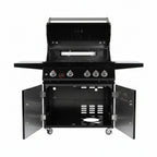 Whistler 34-Inch 4-Burner Gas Grill with Rear Infrared Burner, Grill Lights, Rotisserie Kit & Cover - Black Stainless