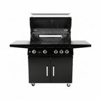 Whistler 34-Inch 4-Burner Gas Grill with Rear Infrared Burner, Grill Lights, Rotisserie Kit & Cover - Black Stainless