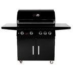 Whistler 34-Inch 4-Burner Gas Grill with Rear Infrared Burner, Grill Lights, Rotisserie Kit & Cover - Black Stainless