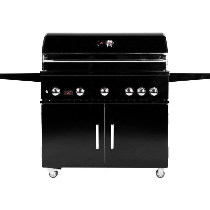 Whistler 42-Inch 5-Burner Gas Grill with Rear Infrared Burner, Grill Lights, Rotisserie Kit & Cover - Black Stainless