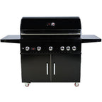 Whistler 42-Inch 5-Burner Gas Grill with Rear Infrared Burner, Grill Lights, Rotisserie Kit & Cover - Black Stainless
