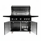 Whistler 42-Inch 5-Burner Gas Grill with Rear Infrared Burner, Grill Lights, Rotisserie Kit & Cover - Black Stainless