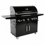Whistler 42-Inch 5-Burner Gas Grill with Rear Infrared Burner, Grill Lights, Rotisserie Kit & Cover - Black Stainless