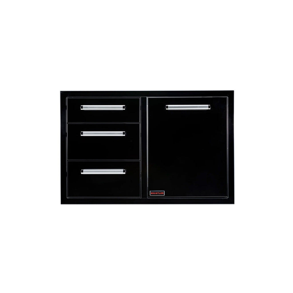 Whistler Black Series Triple Drawer & Trash Can Combo - centered product image