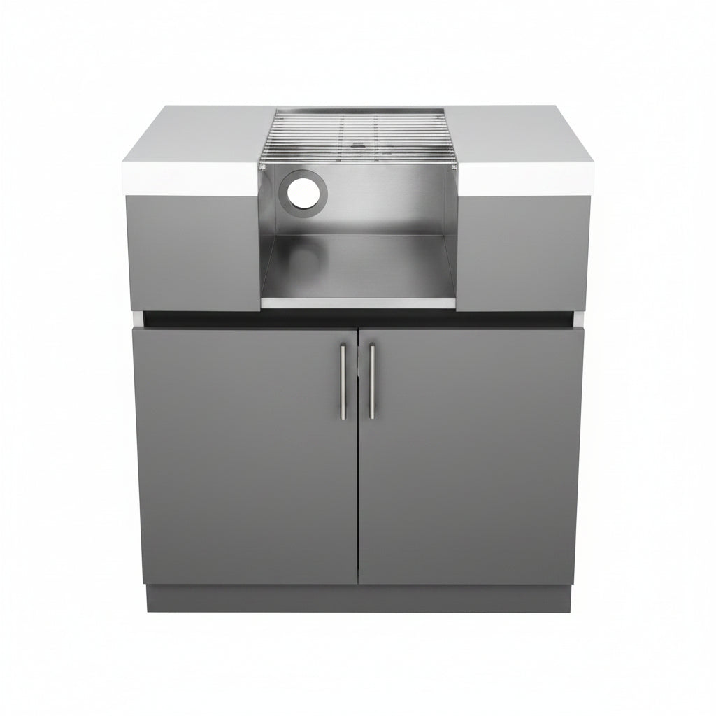 Whistler 102 x 28-Inch 4-Burner Gas Grill Island with Infrared Rear Burner, Refrigerator, Double Side Burner, and Rotisserie Kit