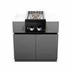 Whistler 104-Inch 5-Burner Gas Grill Island with Infrared Rear Burner, Double Side Burner, and Rotisserie Kit - Black Stainless