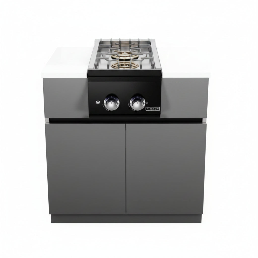 Whistler 104-Inch 5-Burner Gas Grill Island with Infrared Rear Burner, Sink, Double Side Burner and Rotisserie Kit - Black Stainless