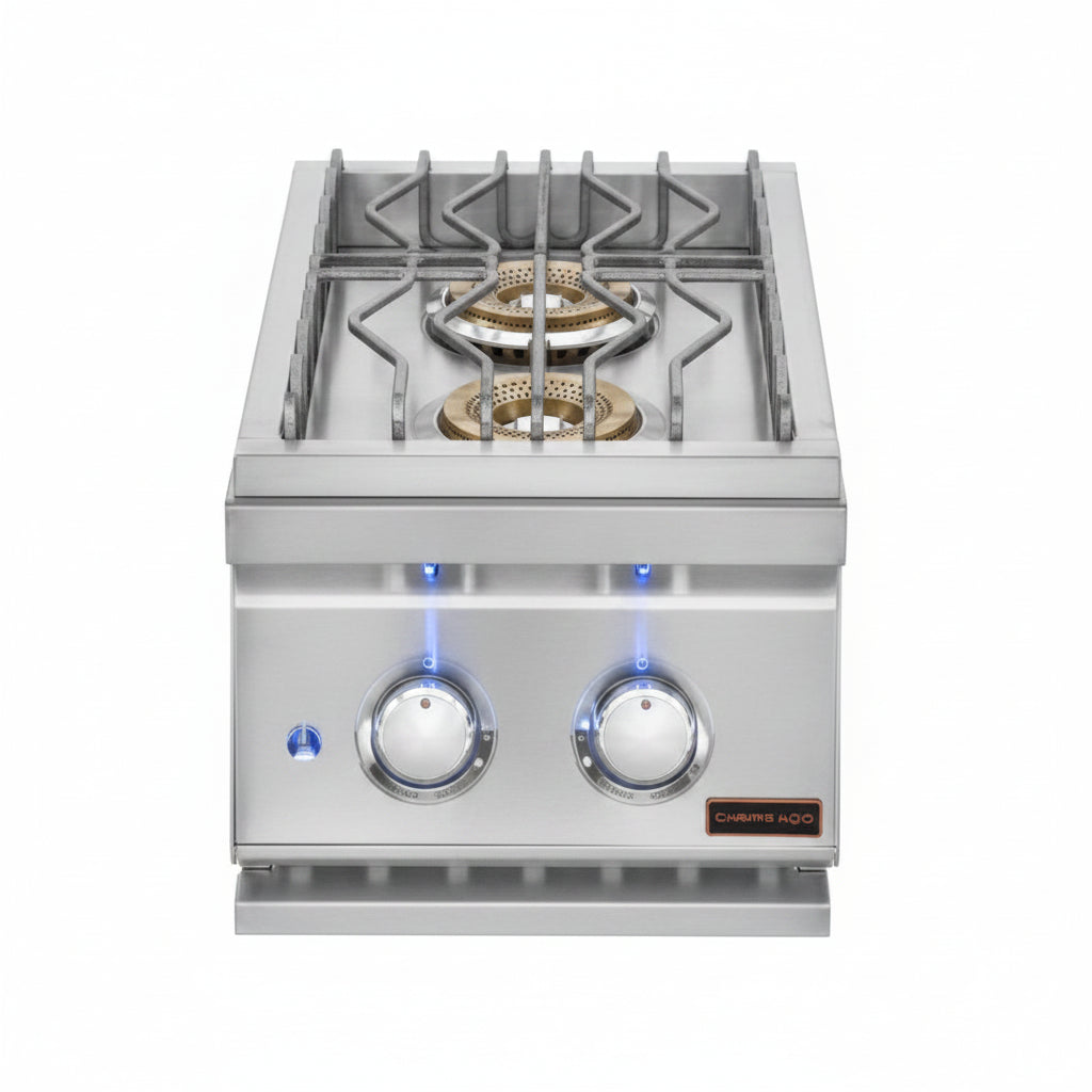 Whistler 102 x 28-Inch 4-Burner Gas Grill Island with Infrared Rear Burner, Refrigerator, Double Side Burner, and Rotisserie Kit