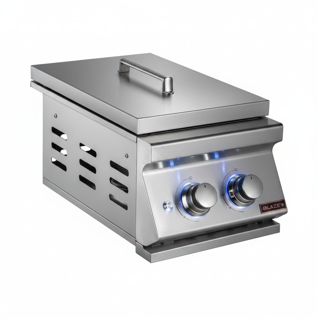 Whistler 102 x 28-Inch 4-Burner Gas Grill Island with Infrared Rear Burner, Refrigerator, Double Side Burner, and Rotisserie Kit