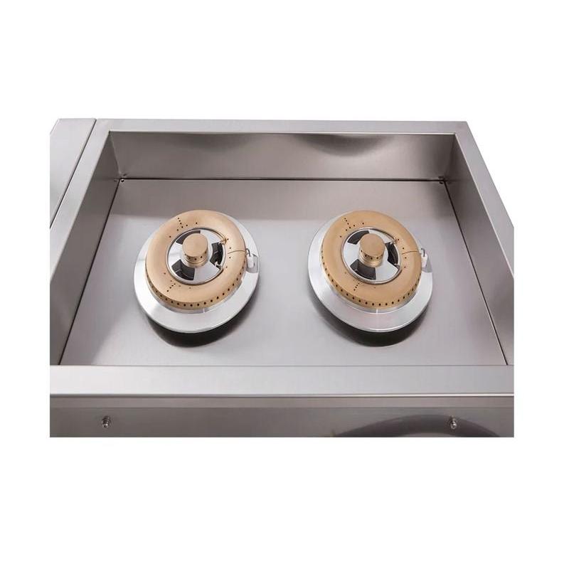 Whistler 13-Inch Built-In Gas Prime Double Side Burner with Lid - Black Stainless Steel