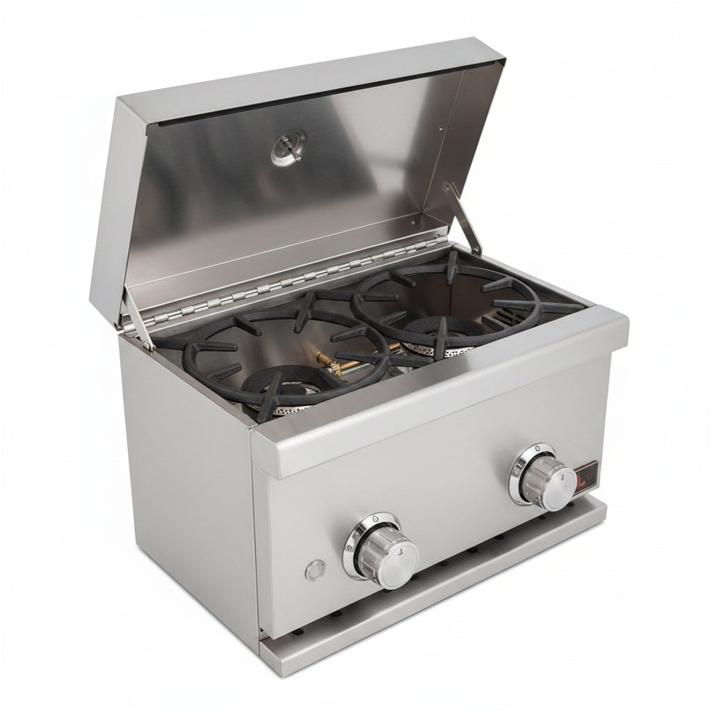 Whistler 104-Inch 5-Burner Gas Grill Island with Infrared Rear Burner, Sink, Double Side Burner, and Rotisserie Kit