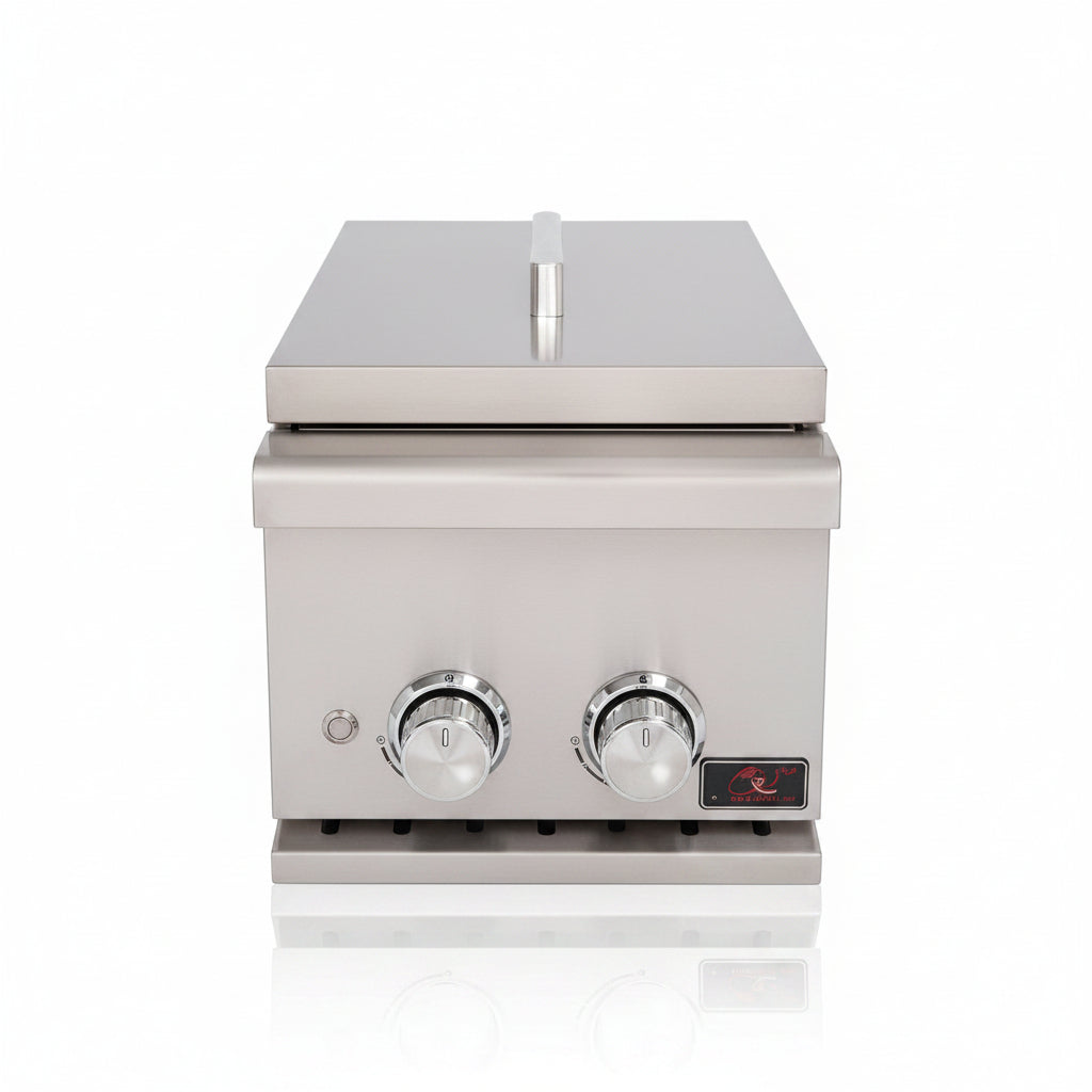 Whistler 110-Inch 5-Burner Gas Grill Island with Infrared Rear Burner, Refrigerator, and Rotisserie Kit