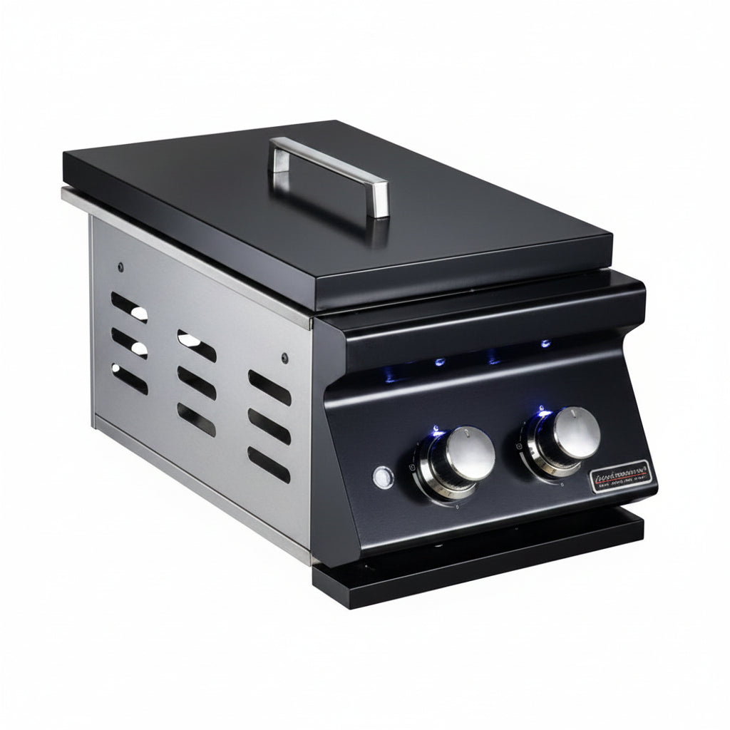 Whistler 31-Inch Stainless Steel Side Burner Cabinet with Gas Double Side Burner - Black Stainless