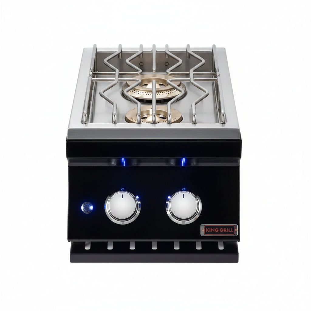 Whistler 31-Inch Stainless Steel Side Burner Cabinet with Gas Double Side Burner - Black Stainless