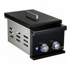 Whistler 104-Inch 5-Burner Gas Grill Island with Infrared Rear Burner, Double Side Burner, and Rotisserie Kit - Black Stainless