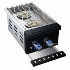 Whistler 104-Inch 5-Burner Gas Grill Island with Infrared Rear Burner, Double Side Burner, and Rotisserie Kit - Black Stainless