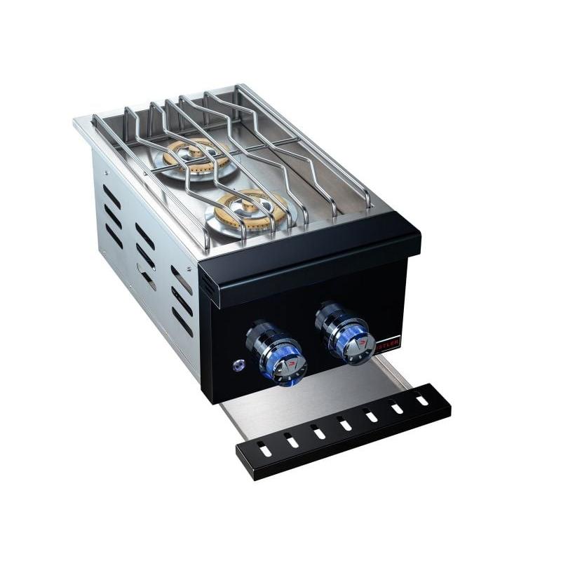 Whistler 104-Inch 5-Burner Gas Grill Island with Infrared Rear Burner, Sink, Double Side Burner and Rotisserie Kit - Black Stainless