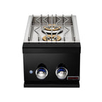 Whistler 13-Inch Built-In Gas Prime Double Side Burner with Lid - Black Stainless Steel