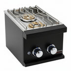 Whistler 31-Inch Stainless Steel Side Burner Cabinet with Gas Double Side Burner - Black Stainless