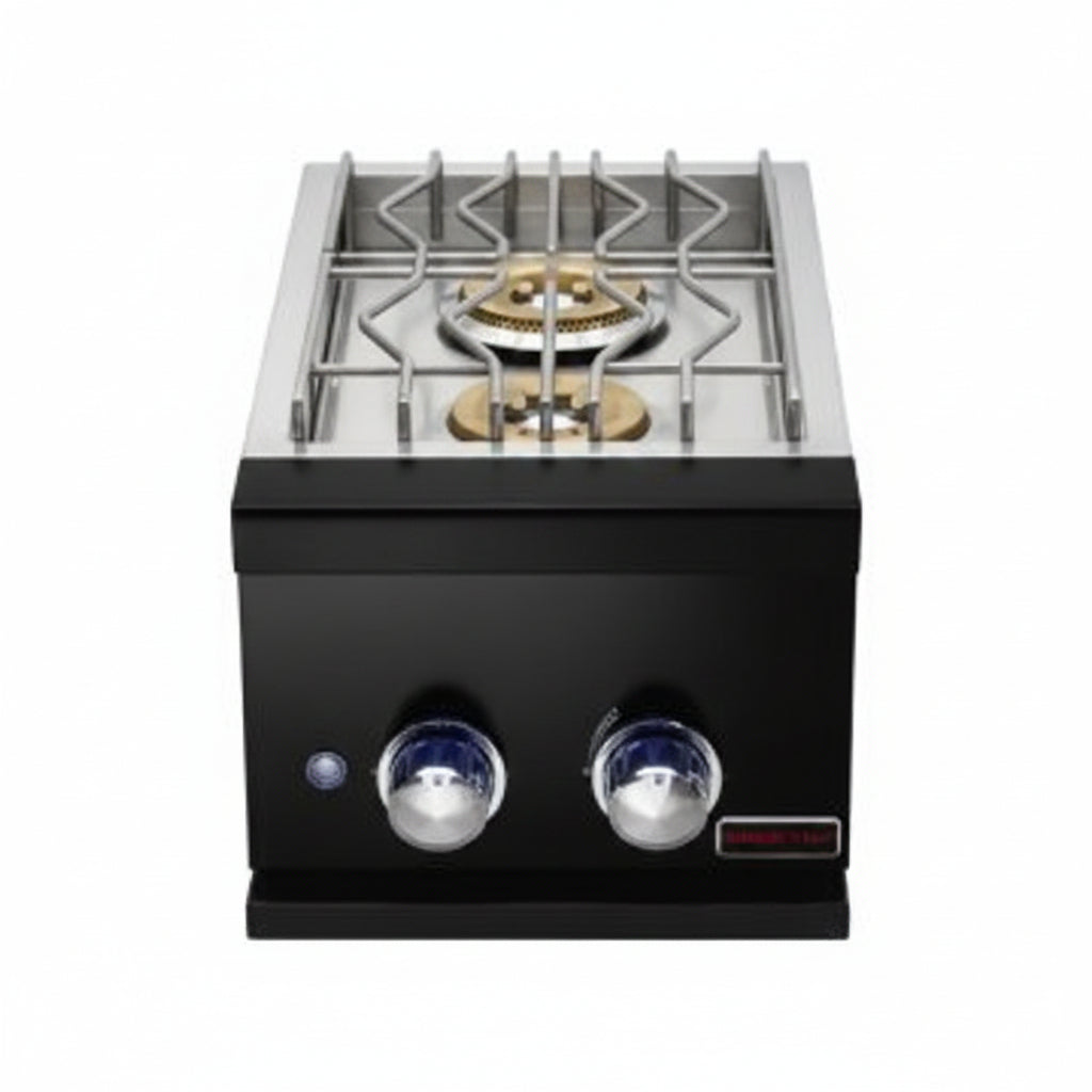 Whistler 104-Inch 5-Burner Gas Grill Island with Infrared Rear Burner, Sink, Double Side Burner and Rotisserie Kit - Black Stainless