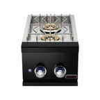 Whistler 104-Inch 5-Burner Gas Grill Island with Infrared Rear Burner, Sink, Double Side Burner and Rotisserie Kit - Black Stainless