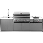 Whistler 104-Inch 5-Burner Gas Grill Island with Infrared Rear Burner, Sink, Double Side Burner, and Rotisserie Kit