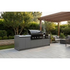 Whistler 104-Inch 5-Burner Gas Grill Island with Infrared Rear Burner, Double Side Burner, and Rotisserie Kit - Black Stainless
