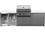 Whistler 102-Inch 4-Burner Gas Grill Island with Infrared Rear Burner, Refrigerator, and Rotisserie Kit