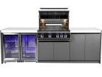 Whistler 102-Inch 4-Burner Gas Grill Island with Infrared Rear Burner, Refrigerator, and Rotisserie Kit