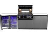 Whistler 102-Inch 4-Burner Gas Grill Island with Infrared Rear Burner, Refrigerator, and Rotisserie Kit