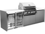 Whistler 102-Inch 4-Burner Gas Grill Island with Infrared Rear Burner, Refrigerator, and Rotisserie Kit