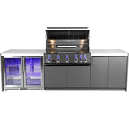 Whistler 110-Inch 5-Burner Gas Grill Island with Infrared Rear Burner and Refrigerator