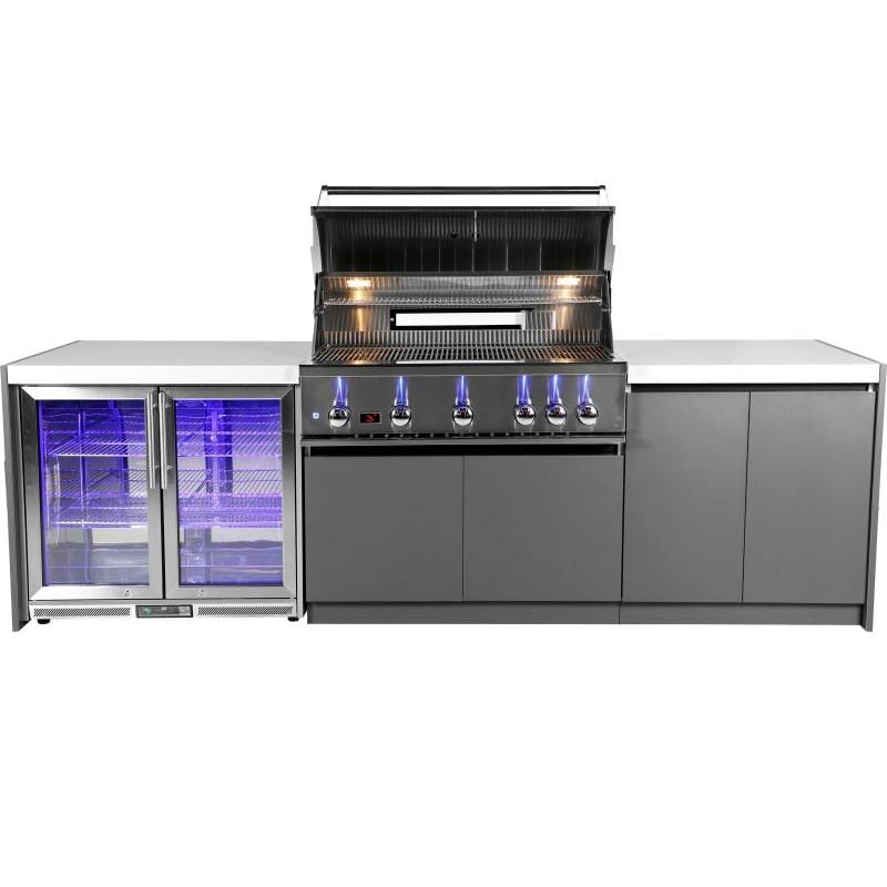 Whistler 110-Inch 5-Burner Gas Grill Island with Infrared Rear Burner and Refrigerator