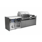 Whistler 102 x 28-Inch 4-Burner Gas Grill Island with Infrared Rear Burner, Refrigerator, Double Side Burner, and Rotisserie Kit
