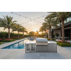 Whistler 110-Inch 5-Burner Gas Grill Island with Infrared Rear Burner, Refrigerator, Sink, and Rotisserie Kit