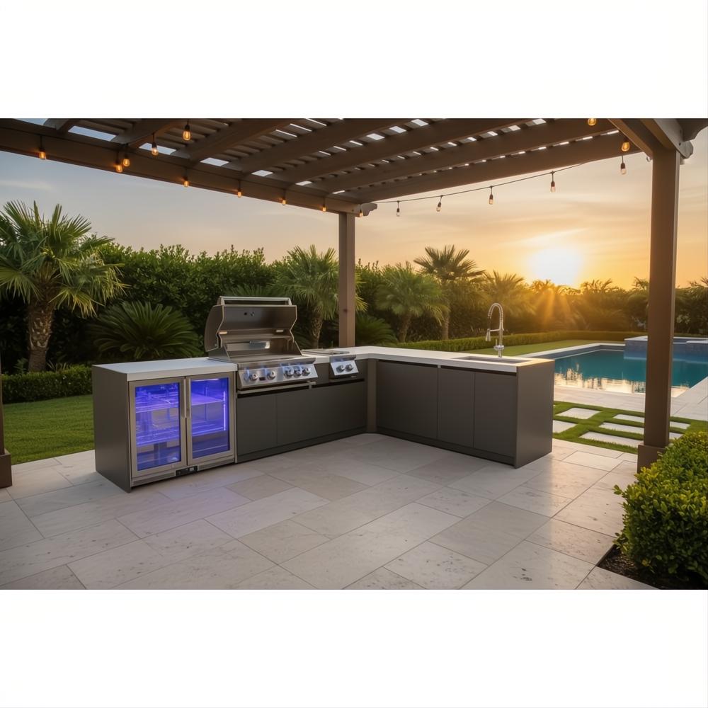 Whistler 132 x 92-Inch 4-Burner Gas Grill Island - Stainless Steel