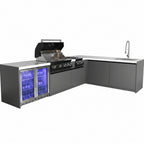 Whistler 132 x 92-Inch 4-Burner Gas Grill Island - Black Stainless Steel