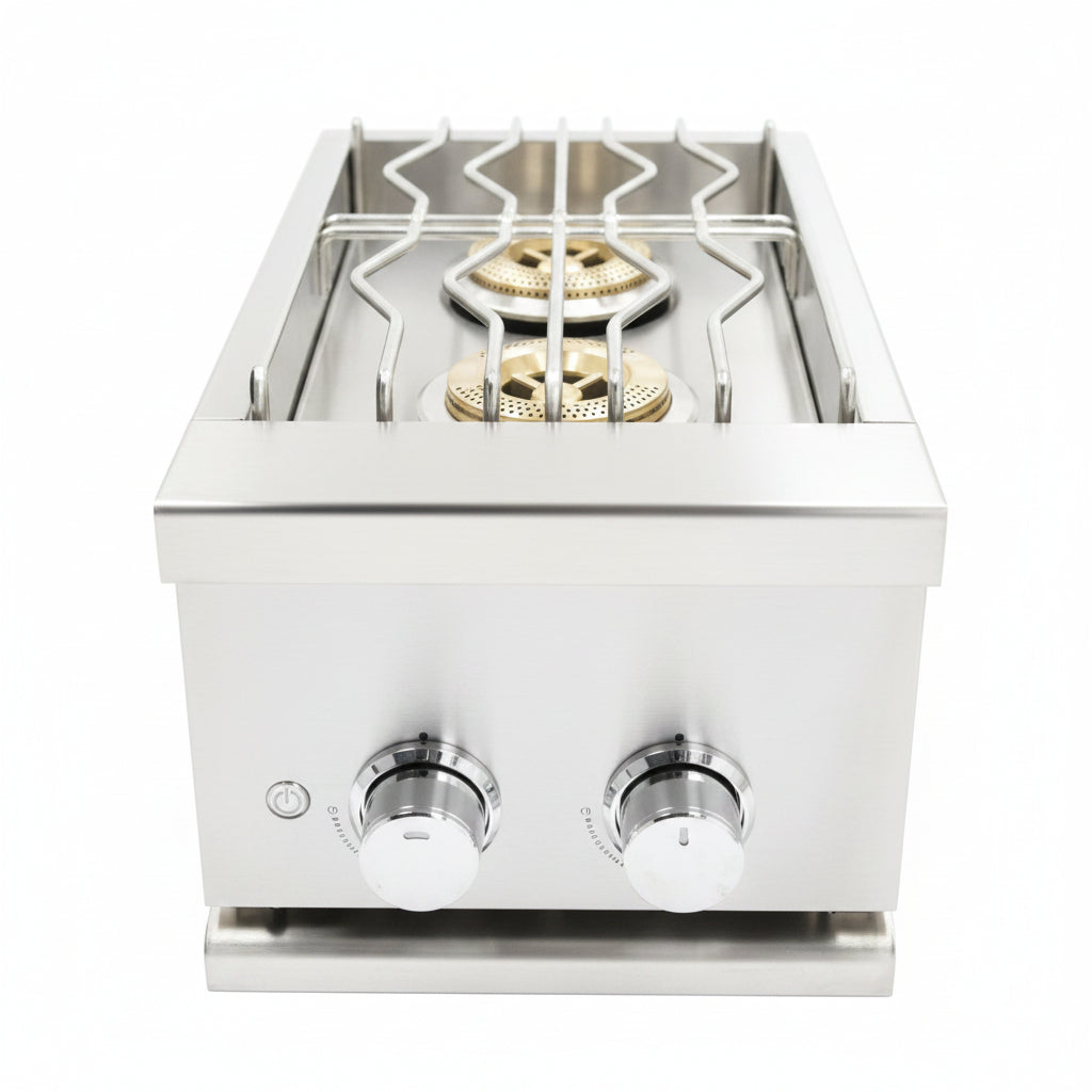 Whistler 110-Inch 5-Burner Gas Grill Island with Infrared Rear Burner, Refrigerator, and Rotisserie Kit