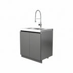 Whistler 102-Inch Stainless Steel Gas Grill Island with Infrared Rear Burner, Refrigerator, Sink, and Rotisserie Kit