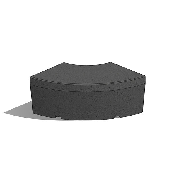 Wausau Tile ZB.PR.02 Parlement Small Curved Concrete Bench official product image